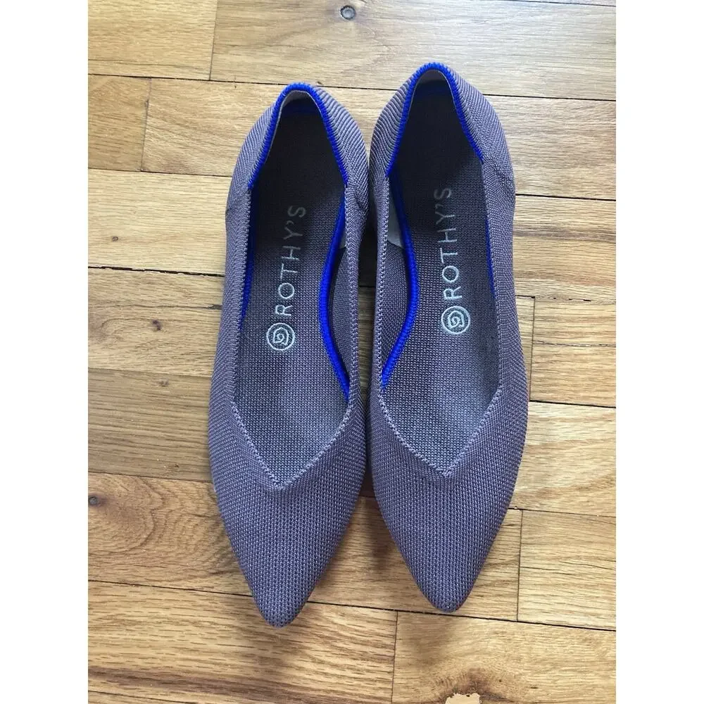 Rothy's The Point Mink Retired Slip On Flat Shoes Women's Size W8.5 Classic Prep